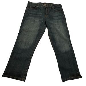Jones New York Bleecker Capri Dark Wash Denim Womens Blue Jeans Sz 14 32x24